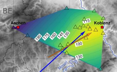 Feuerball-Flugbahn mit Erdbebenmessstationen bestimmt