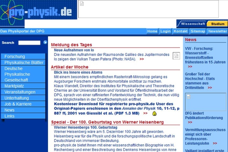 Photo: DAS Physik-Portal: 20 Jahre pro-physik.de