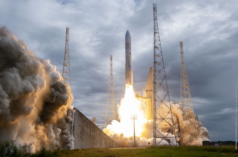 Die Ariane 6 hob erfolgreich um 16 Uhr Ortszeit vom Weltraumbahnhof Kourou ab.