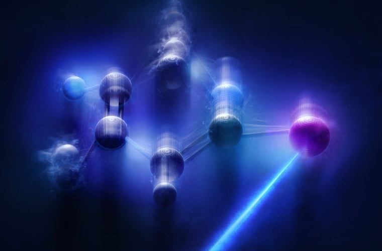 Visualisierung der kollektiven Quantenfluktuationen der Struktur eines komplexen 2-Jodpyridin-Moleküls