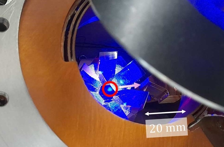 Der zentrale Teil des Ultrahochvakuum-Systems der Uhr.