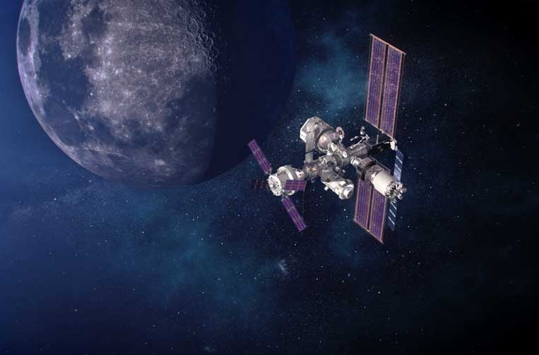 Impression der Gateway Lunar Space Station.