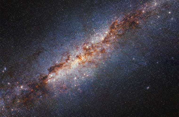 Haufengalaxie Messier 82 (M 82), 12 Millionen Lichtjahre entfernt, Bild: NASA, ESA, CSA, STScI, A. Bolatto (UMD)