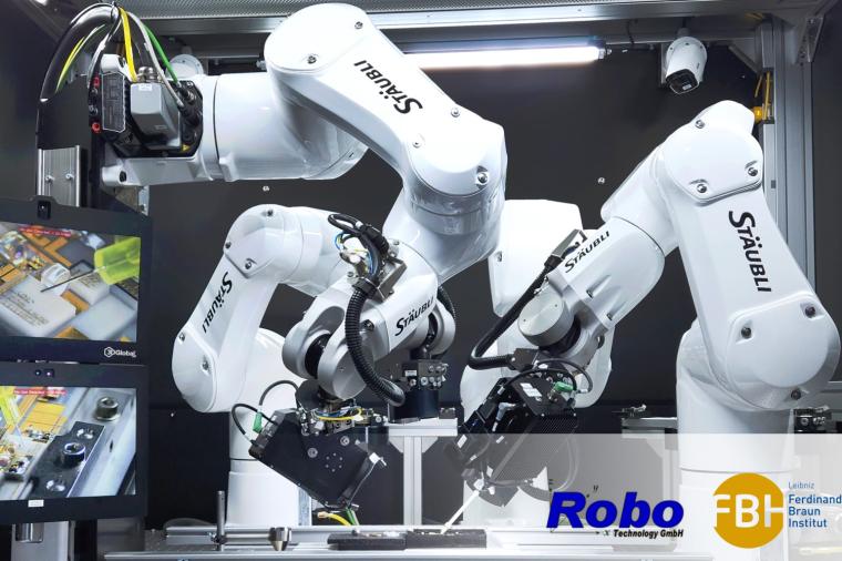 Abb.: Die intuitiv bedienbare robotische Anlage Microbot montiert hochkomplexe...