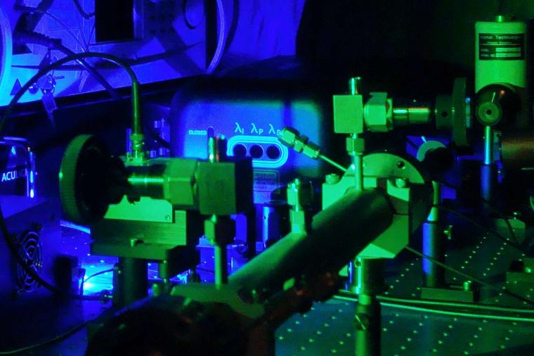 Abb.: Der Aufbau des laserbasierten Absorptions-Spektrometers für die...