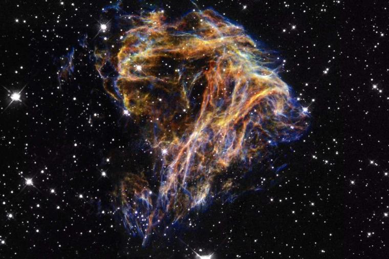 Abb.: Ein Supernova-Überrest. Bei der Explosion des Sterns ist vermutlich ein...