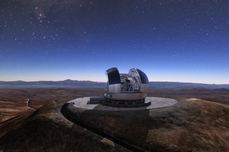 Abb.: Künstlerische Darstellung des fertigen Teleskops am Cerro Amazones in...