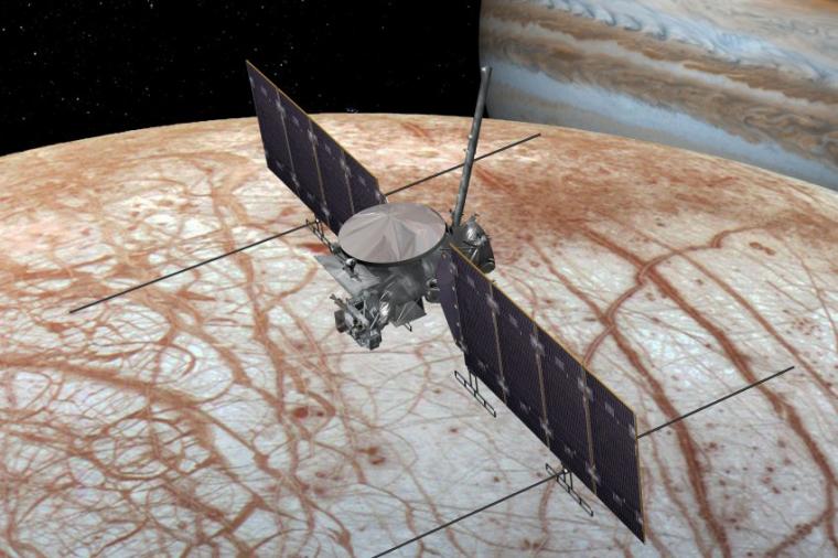 Abb.: Diese künstlerische Darstellung zeigt das NASA-Raumschiff Europa Clipper.