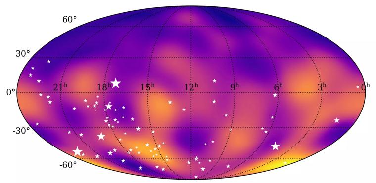 Abb.: Gravitationswellenkarte des gesamten Himmels, die aus dem vollständigen,...