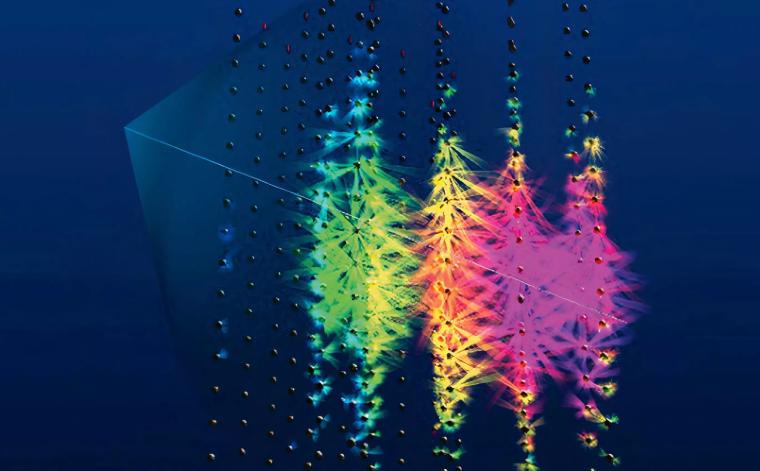 Abb.: Visuelle Darstellung des in KM3NeT/ARCA beobachteten...