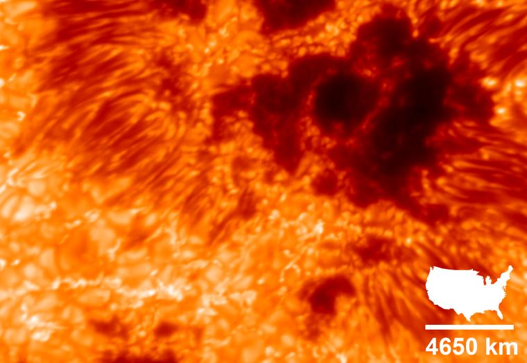 Abb.: Sonnenatmosphäre im Filtergrammkanal bei einer Wellenlänge von 588,9...