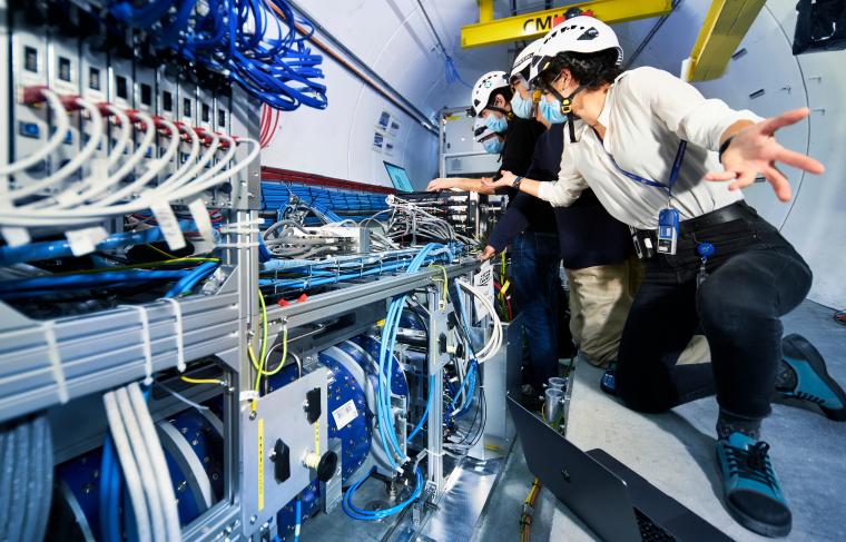 Abb.: Installation des bisherigen Faser-Experiments am Large Hadron Collider.