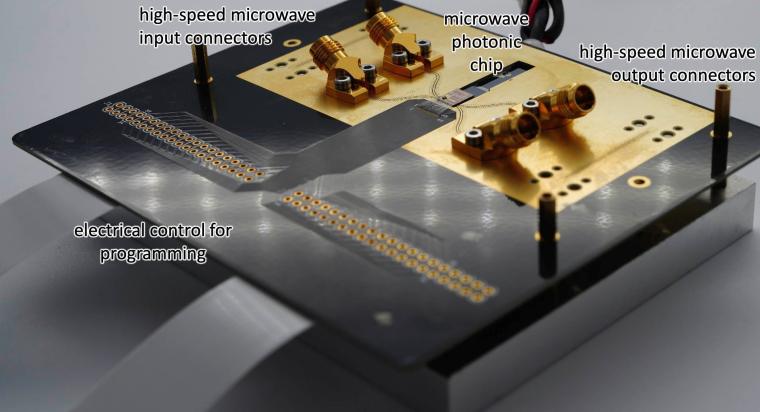 Abb.: Mikrowellen-Photochip mit zwei Hochgeschwindigkeits-Eingängen und zwei...