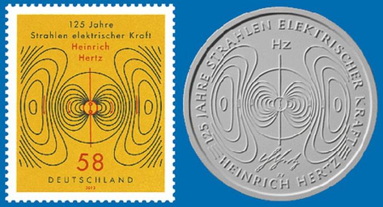 Eine Briefmarke und eine 10-Euro-Gedenkmünze würdigen die Entdeckung der...