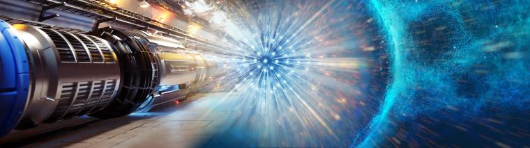 Künstlerische Darstellung des Future Circular Collider und einer...