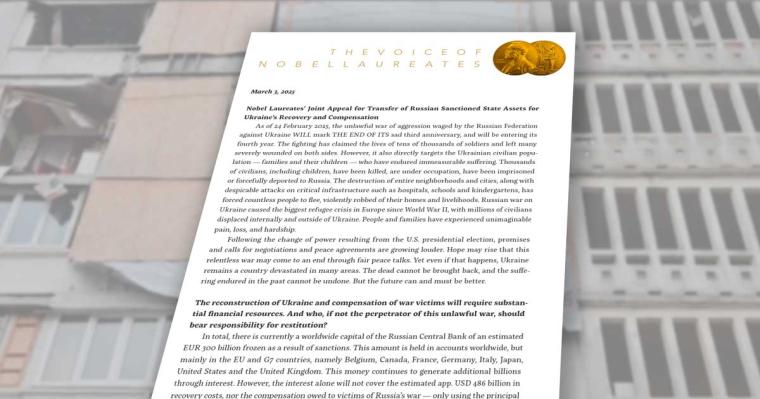 „Nobel Laureates’ Joint Appeal for Transfer of Russian Sanctioned State...
