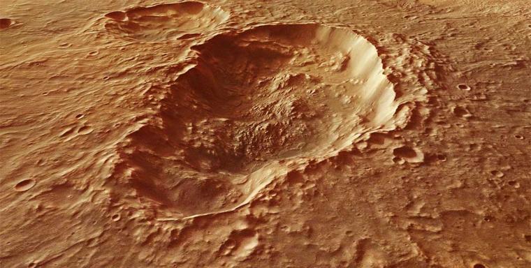 Dreifachkrater in der Region Terra Sirenum des Mars