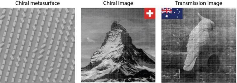 Zwei verschiedene Bilder (Mitte und rechts), die gleichzeitig auf einer für...