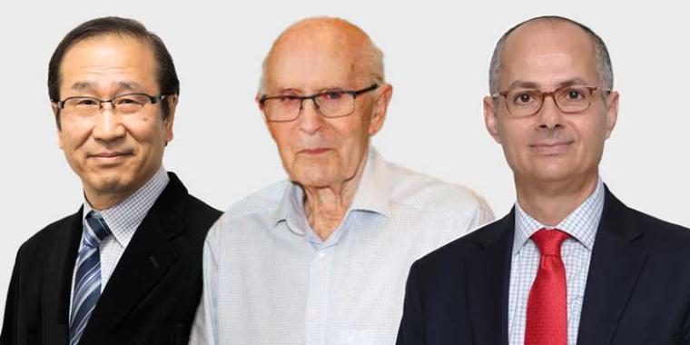Susumu Kitagawa, Richard Robson und Omar M. Yaghi (von links) werden mit dem...