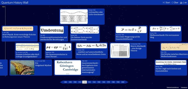 Die „Quantum History Wall“ bietet die Gelegenheit, sich interaktiv mit...