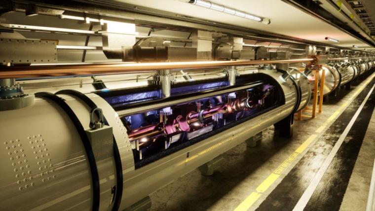Künstlerische Darstellung des Future Circular Collider (FCC-ee)