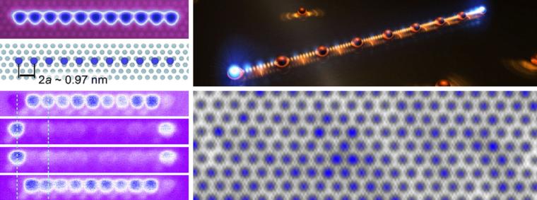 Atomar präzis gefertigte lineare Kette aus elf magnetischen Eisenatomen auf...