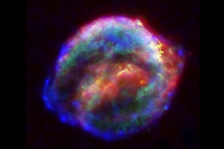 Abb.: Beispiel für die expan­die­renden Über­reste einer Super­nova....
