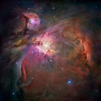 Abb.: Hubble-Aufnahme des Orion­nebels. (Bild: NASA / ESA)