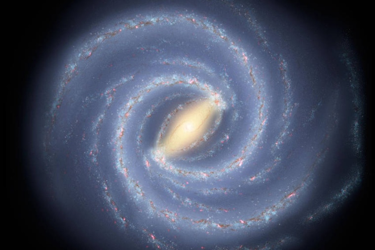 Abb.: Künst­lerische Dar­stellung der Spiral­struktur der Milch­straße....