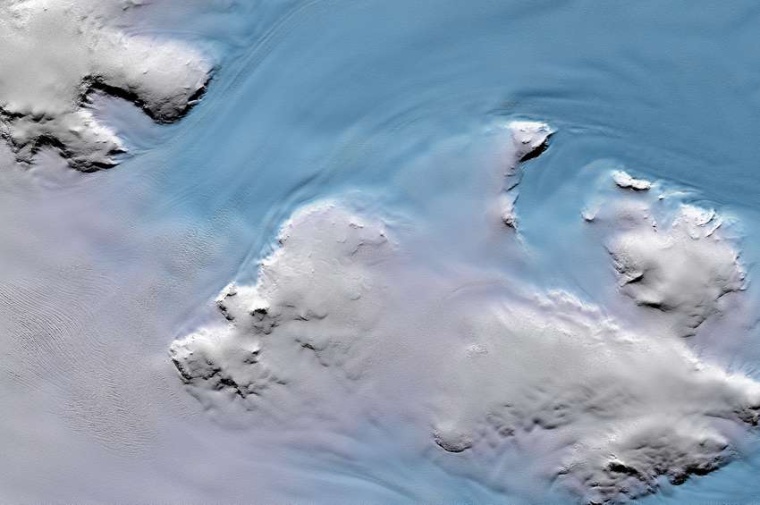 Abb.: TanDEM-X-Höhenmodell des Thwaites-Gletschers in der Westantarktis....
