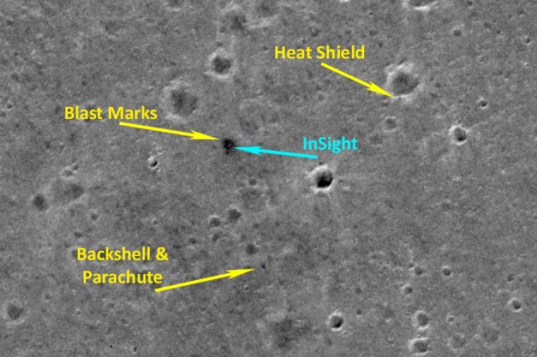 Abb.: Die Aufnahme zeigt die InSight-Landezone. (Bild: ESA / Roscosmos / CaSSIS)