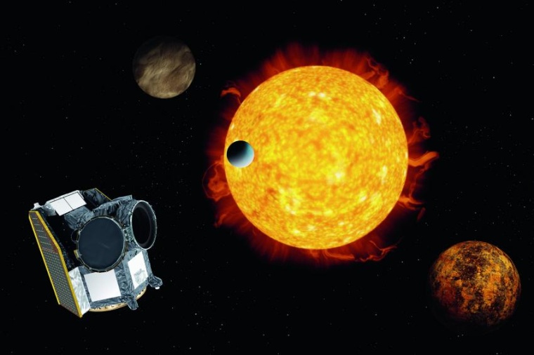 Abb.: Künstlerische Darstellung des Weltraumteleskops Cheops (Bild: ESA / ATG...