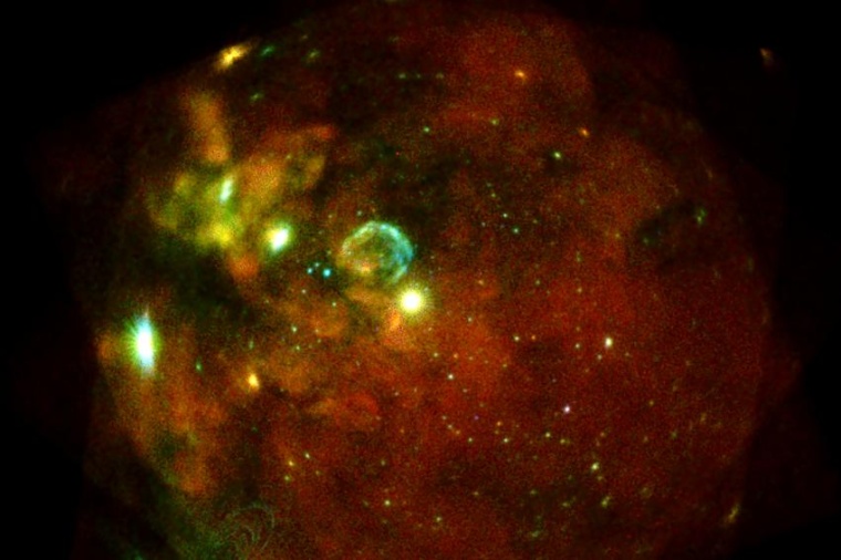 Abb.: Die Große Magellan­sche Wolke, beobachtet in Einzel­aufnahmen mit...