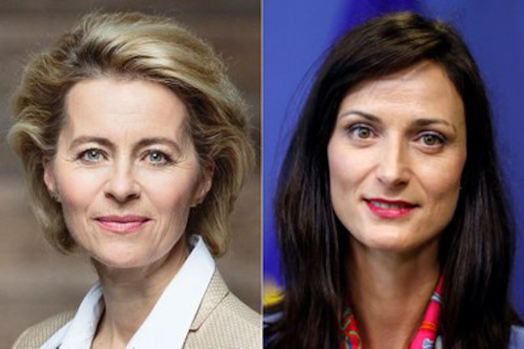 Abb.: EU-Präsi­dentin Ursula von der Leyen (r.) und die EU-Kommis­sarin für...
