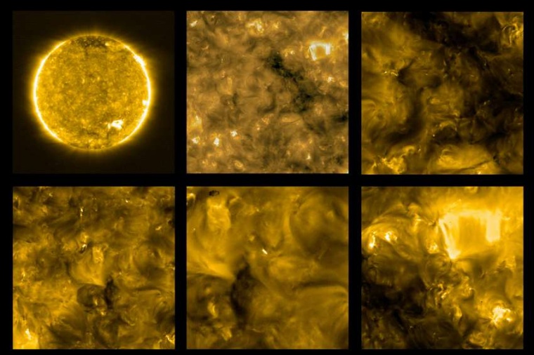 Abb.: Das Erscheinungsbild der Sonne bei einer Wellenlänge von 17 Nanometern,...