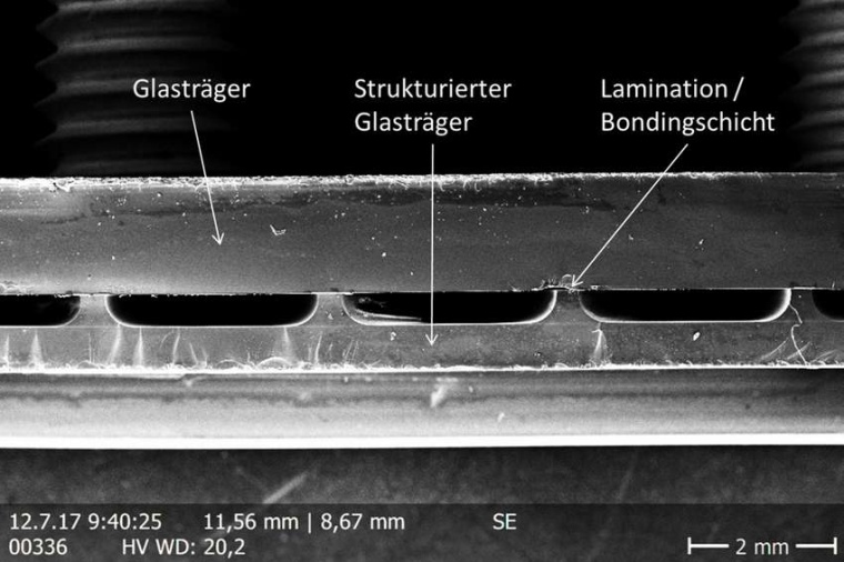 Abb.: Raster­elektronen­mikroskop-Aufnahme eines Quer­schnitts...