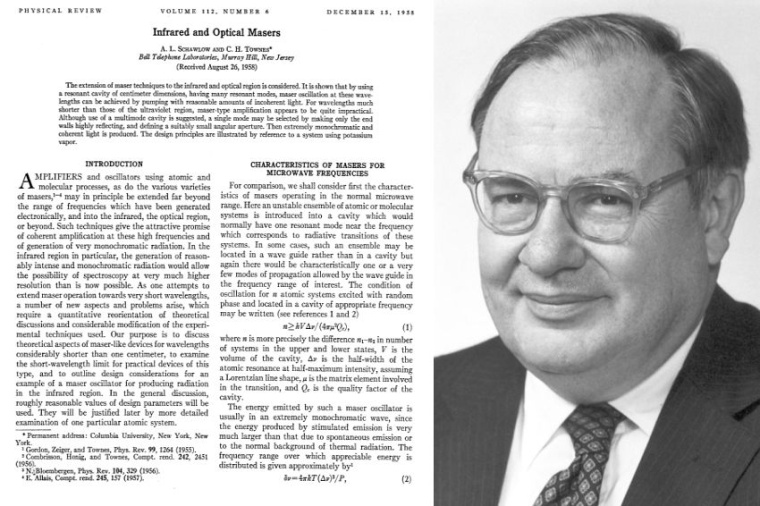 Arthur Schawlow und Charles Townes publizierten 1958 die Arbeit „Infrared and...