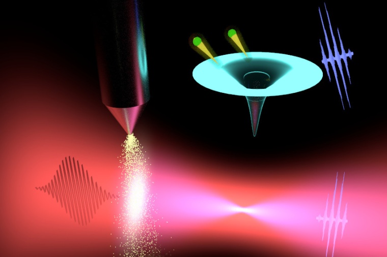 Abb.: Illustration eines kompakten und zugleich intensiven XUV-Lasers. (Bild:...