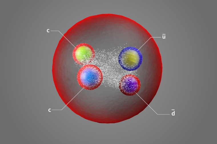 Abb.: Das langlebige, doppelt schwere Tetraquark enthält zwei schwere Quarks...