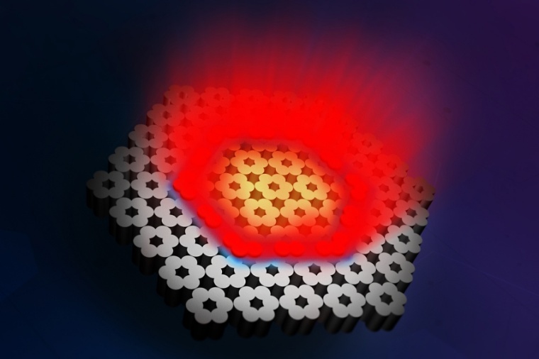 Abb.: Illustration eines topologischen Lasers, bestehend aus dreißig...