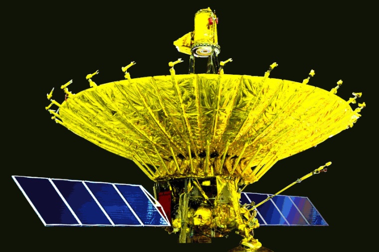 Abb.: Der Spektr-R-Satellit des RadioAstron Weltraum-VLBI-Projekts. (Bild: A....