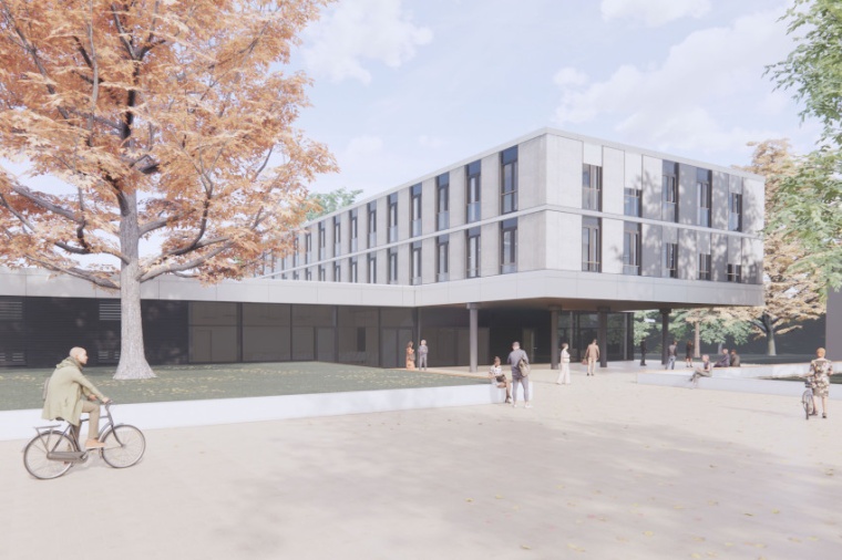 Abb.: So wird der Zeuthener Desy-Campus mit dem neuen Daten­zentrum aussehen....