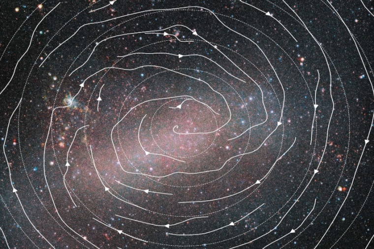 Abb.: Die Sterne im Zentrum der Großen Magellanschen Wolke folgen länglichen...