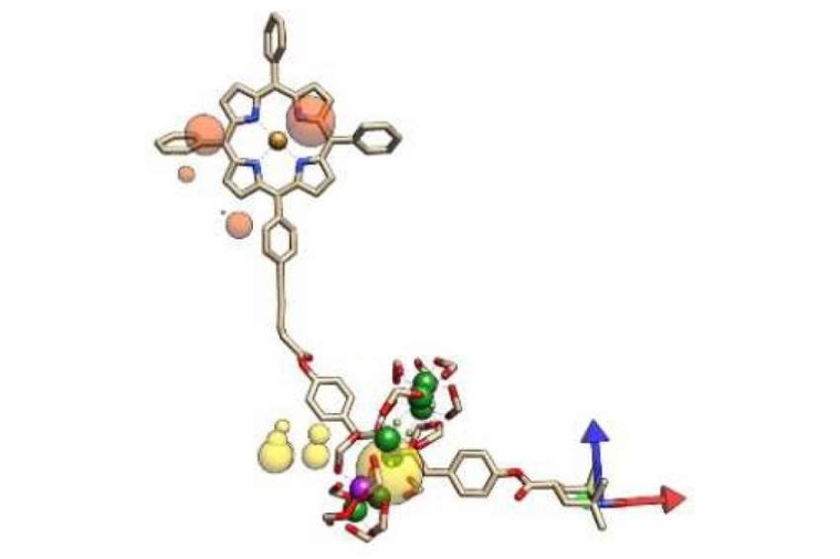 Abb.: Das Molekül beher­bergt drei Spin­systeme: einen...