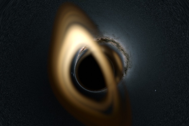 Abb.: Simulation der Nahansicht des schwarzen Lochs Gaia BH1. (Bild: T....