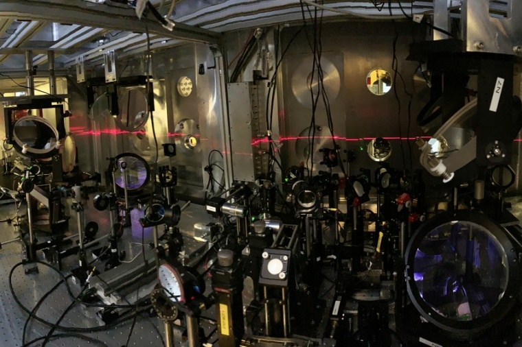 Abb.: Experimental­aufbau im Labor von Dino Jaroszynski an der Central Laser...