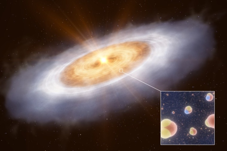 Abb.: Wasser in der planeten­bildenden Scheibe um den Stern V883 Orionis...