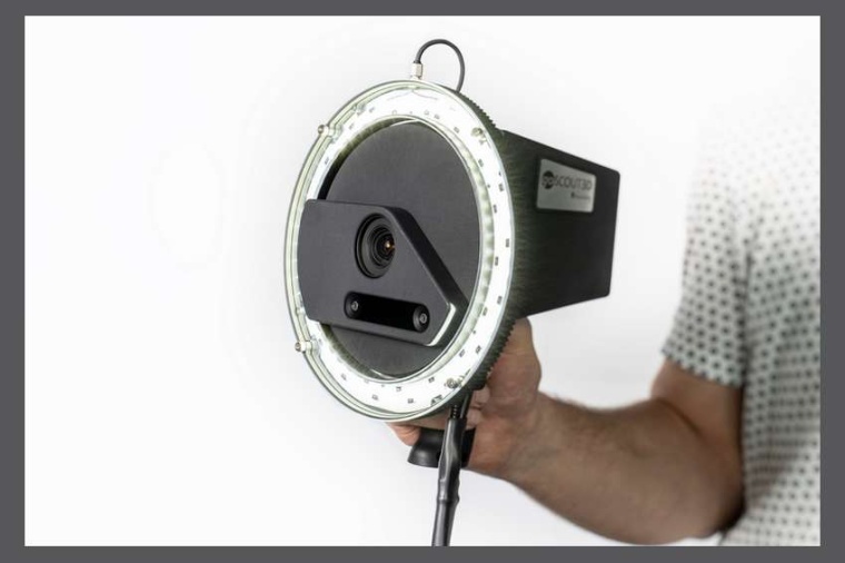 Abb.: Mobil und hand­lich: Der mobile 3D-Scanner goSCOUT3D ge­staltet die...