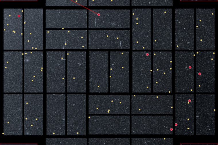 Abb.: Zusammenstellung von Bildern des Kepler-Teleskops mit Positionen einiger...