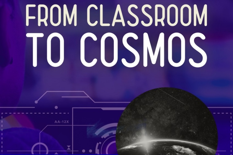 Abb.: Plakat des Wettbewerbs „From Classroom to Cosmos“ (Bild: C. Steffens...